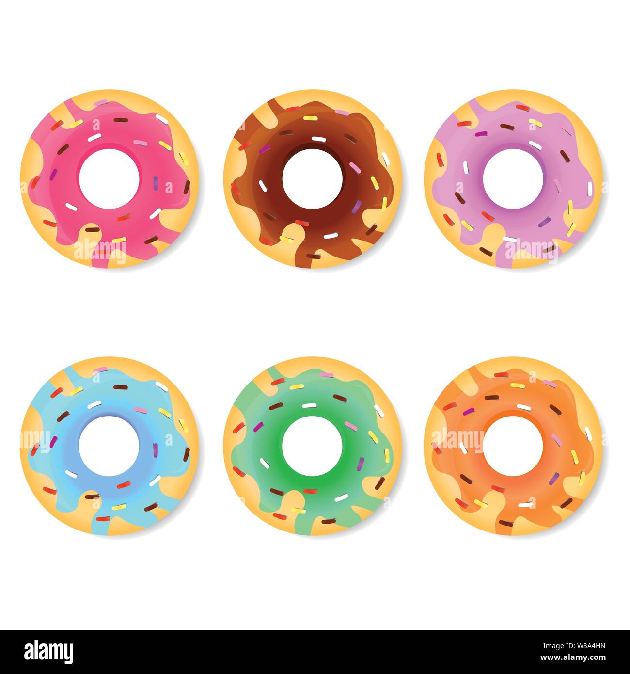 Donut set isolated on a white background Stock Vector Image & Art - Alamy