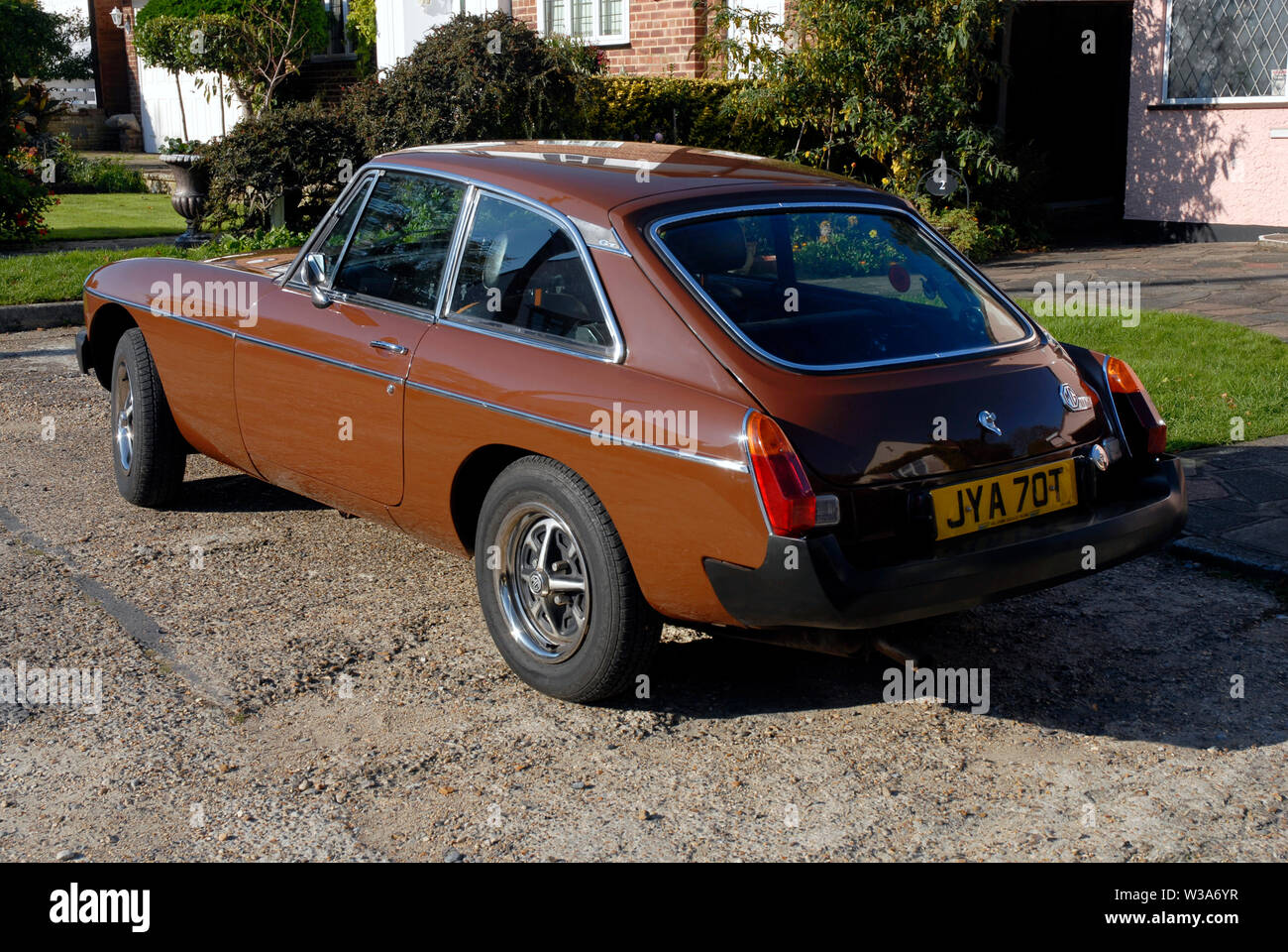 Russet brown MGB-GT sports car Stock Photo