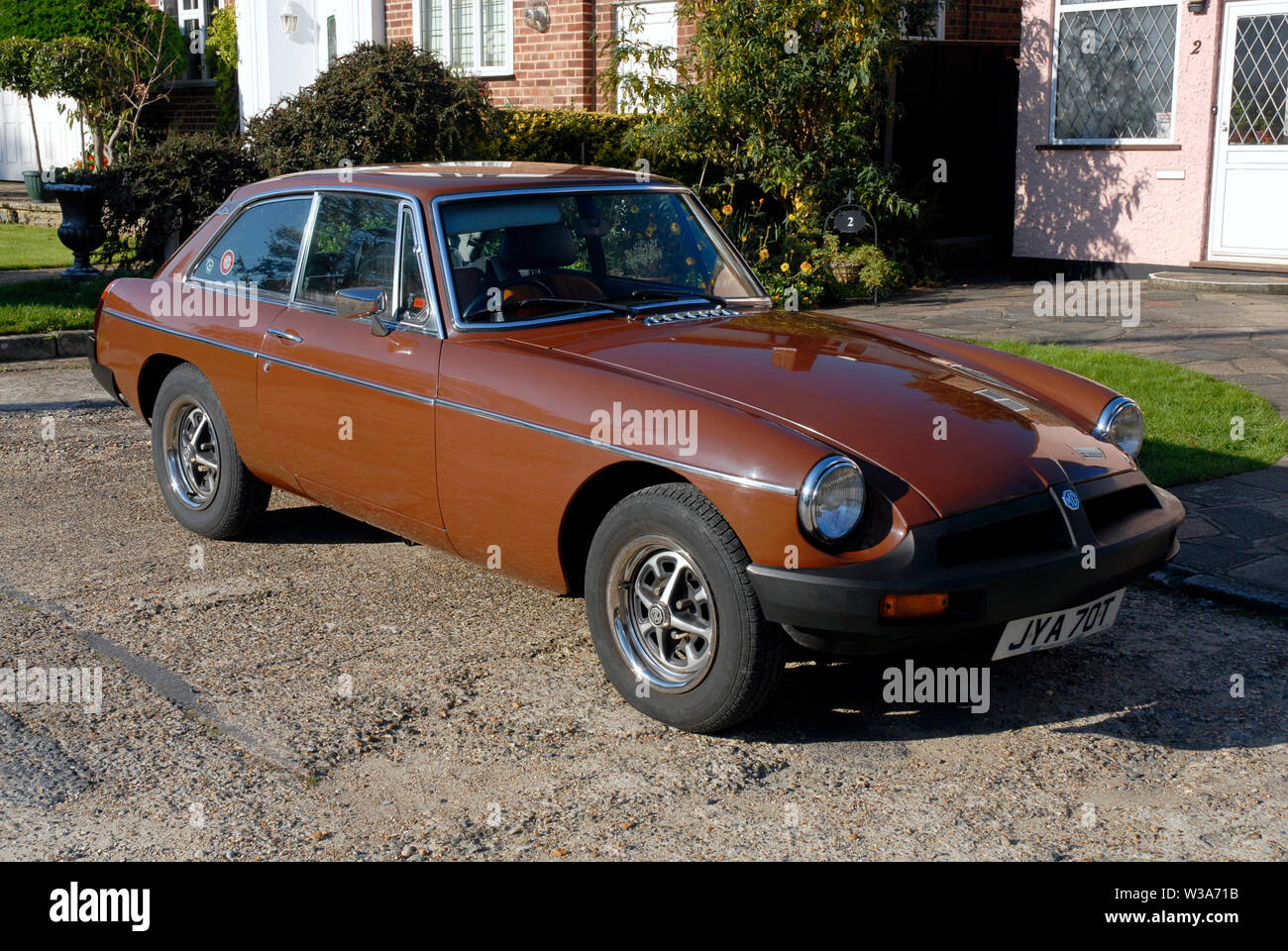 Russet brown MGB-GT sports car Stock Photo