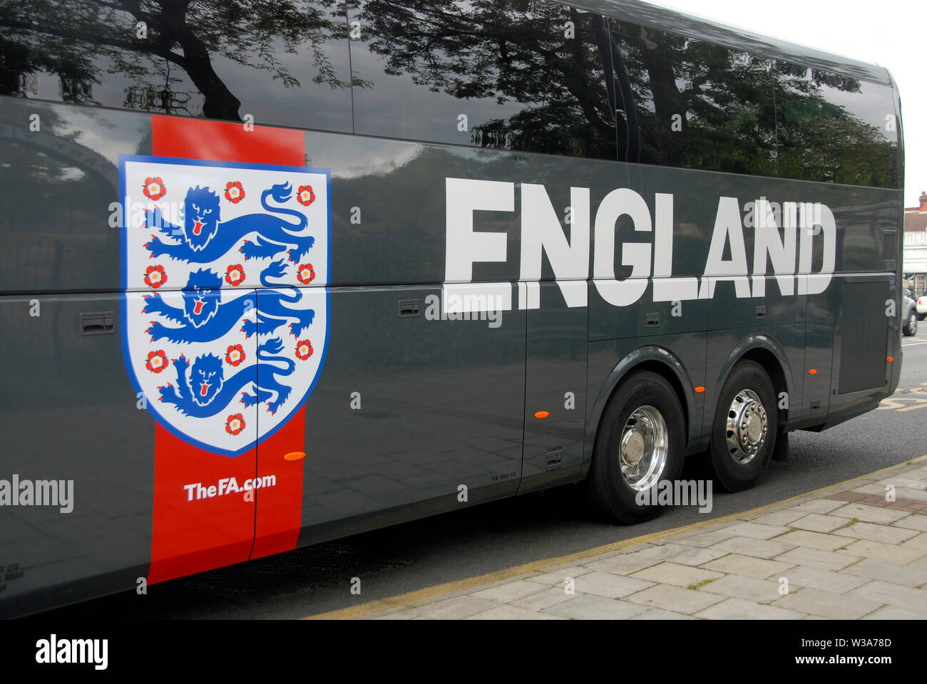Smart coach for the FA with the word ENGLAND in large letters Stock Photo
