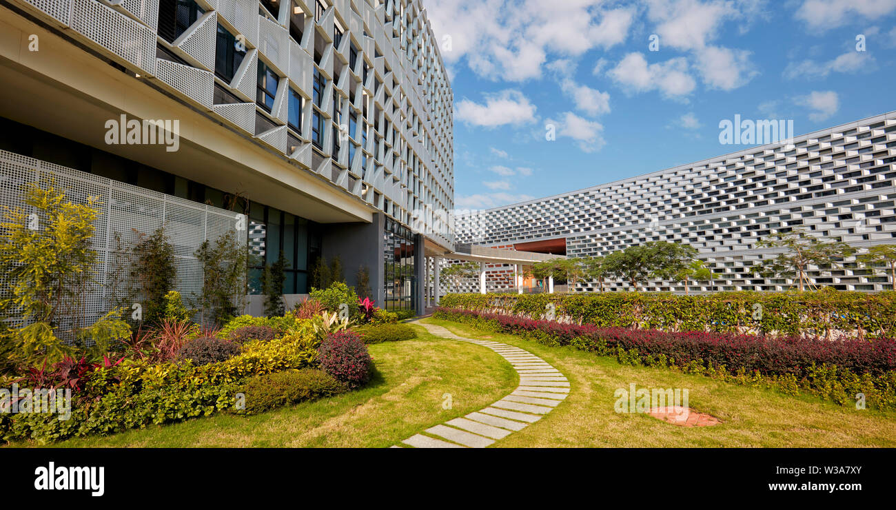 Modern buildings on campus of Southern University of Science and Technology (SUSTech). Shenzhen, Guangdong Province, China. Stock Photo