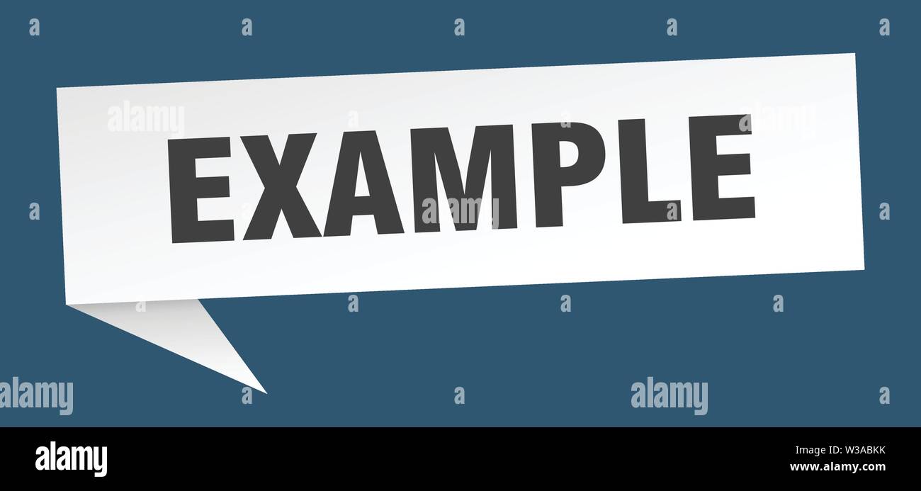 example speech bubble. example sign. example banner Stock Vector