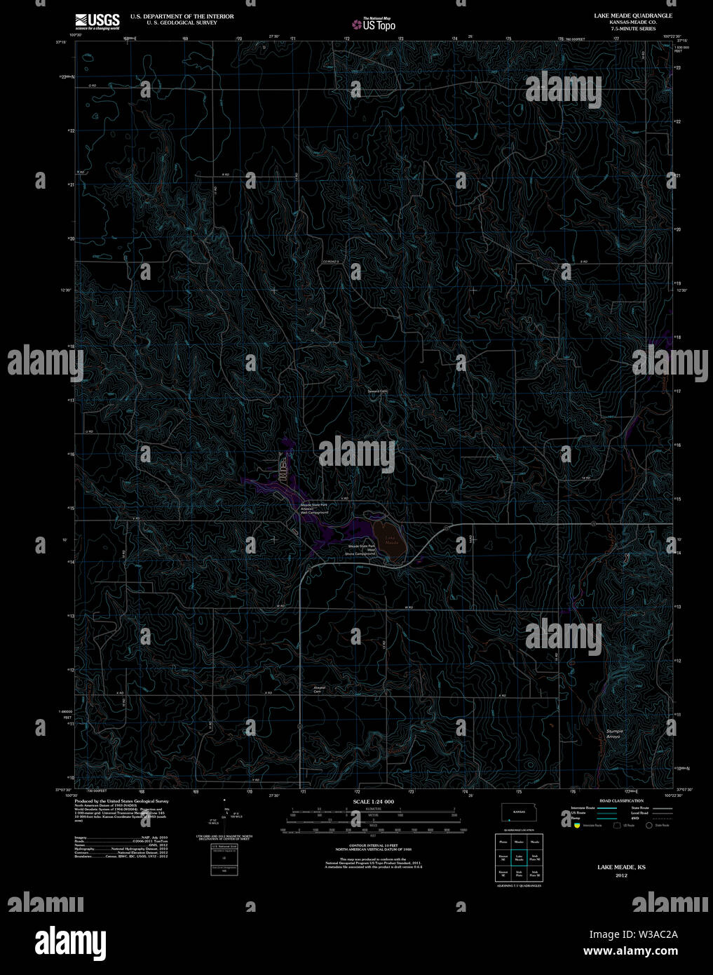 Meade kansas map hires stock photography and images Alamy