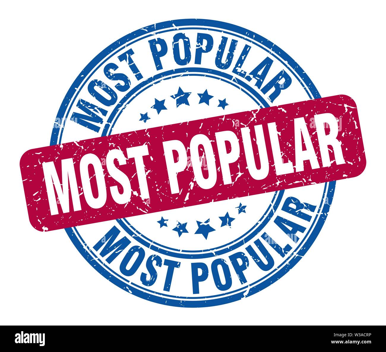 most popular stamp. most popular round grunge sign. most popular Stock