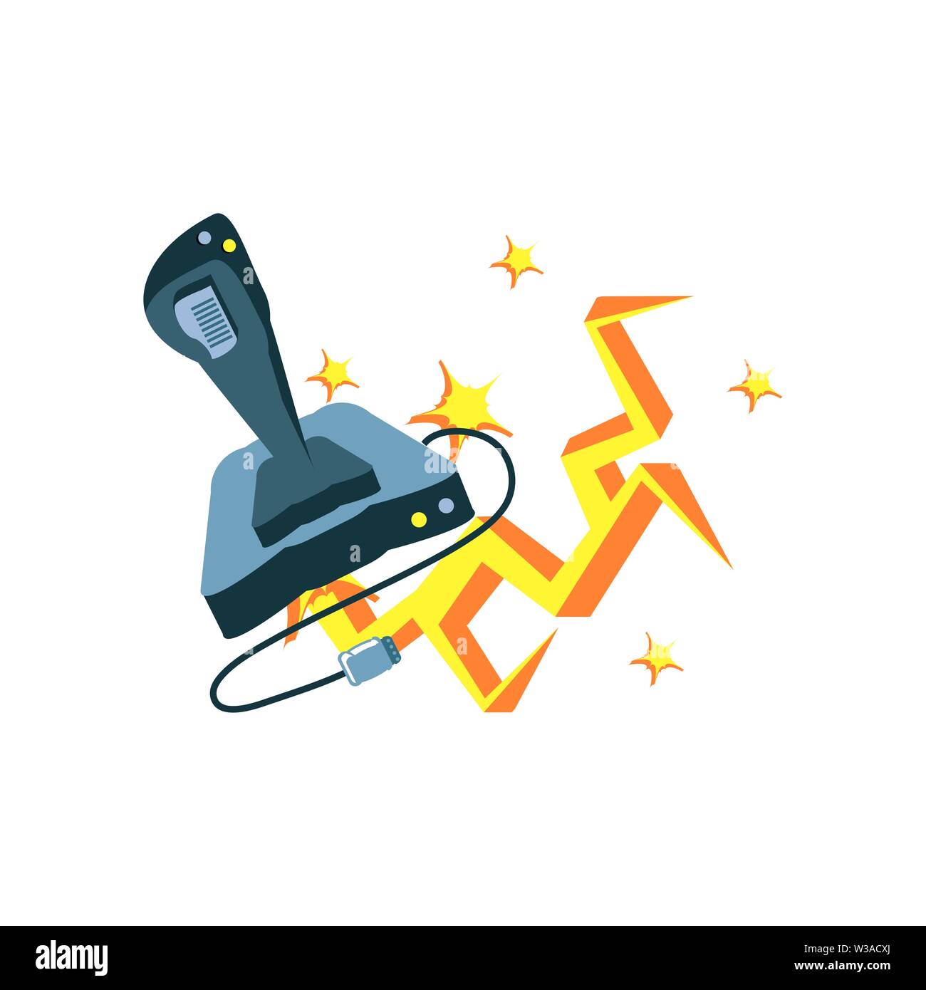 video game joystick control with power ray vector illustration design ...