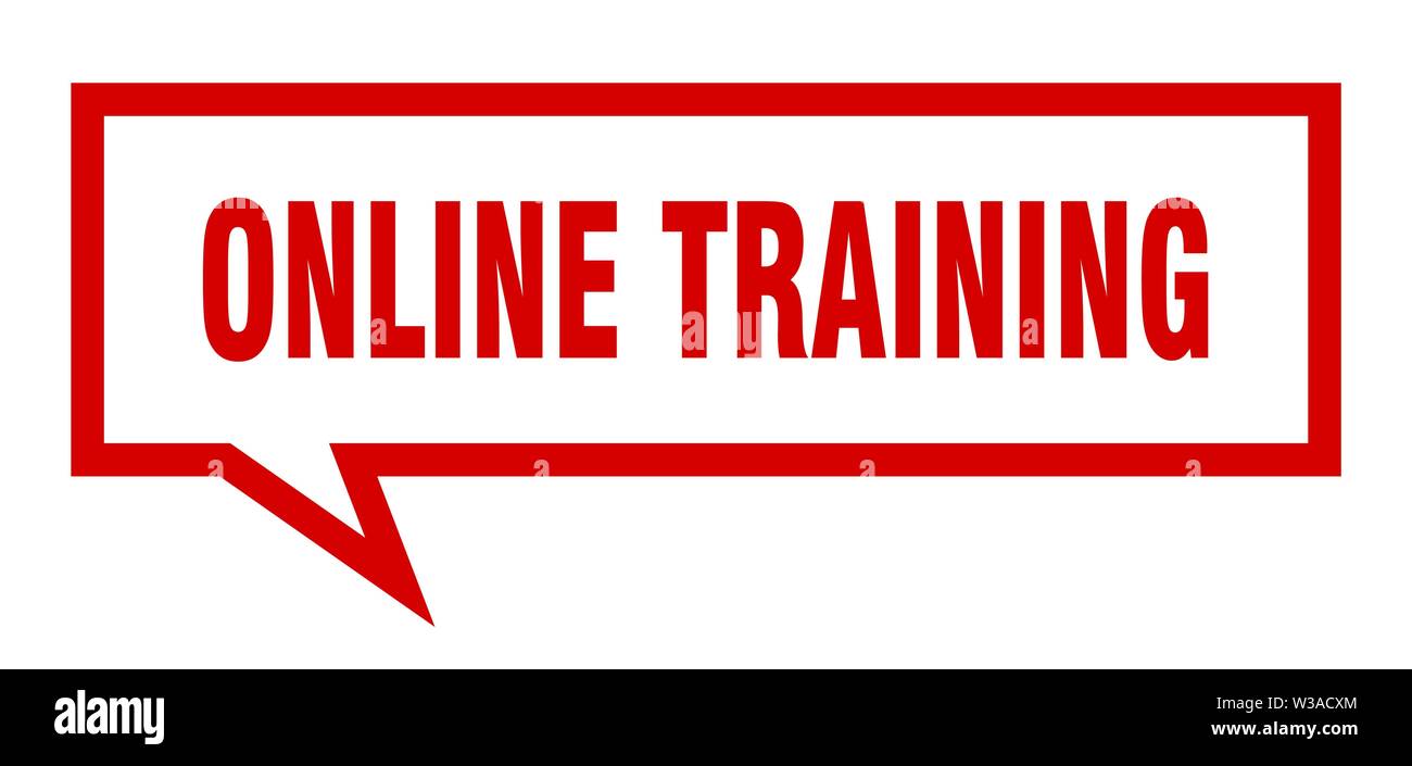 online training sign. online training square speech bubble. online training Stock Vector