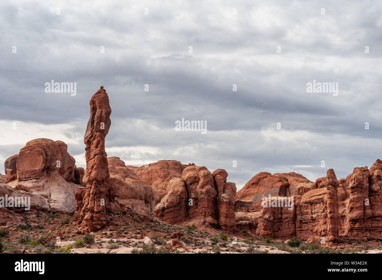 Outlook onto Arches National Park, along the Senic Drive Stock Photo ...