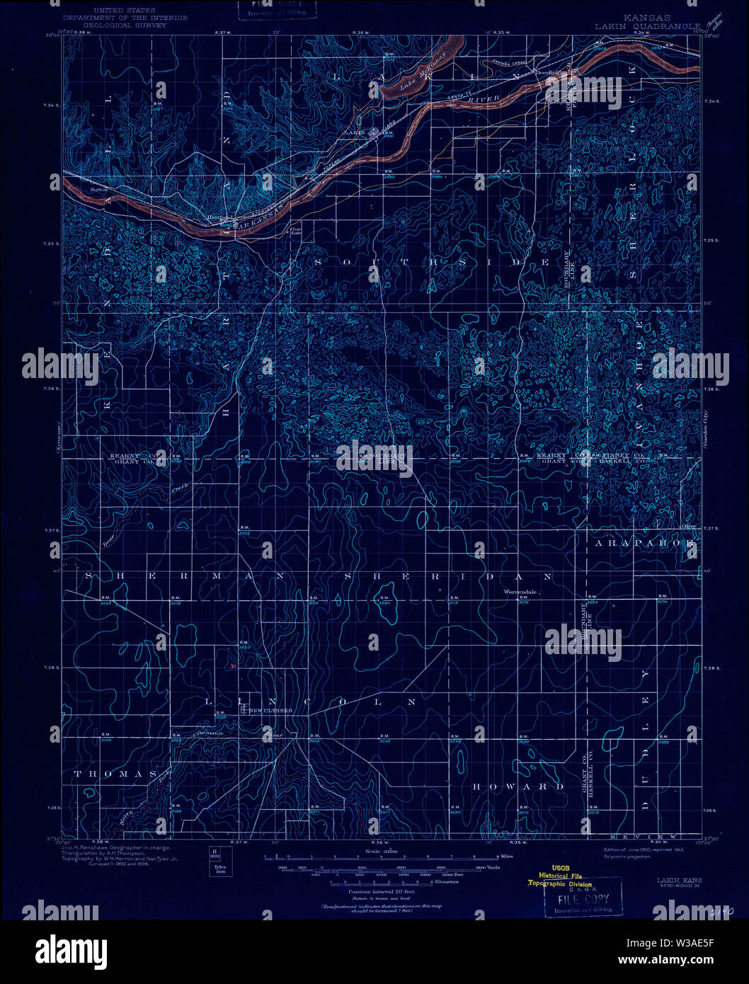 Map of lakin hires stock photography and images Alamy