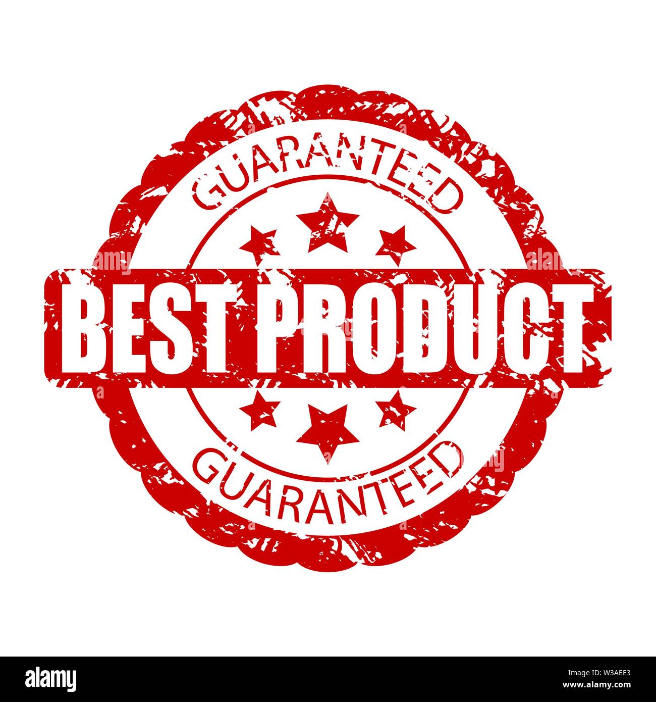 Best product guaranteed rubber stamp. Right choice, vector business quality seal for customer, shopping advertising rubber stamp, print grunge warrant Stock Vector