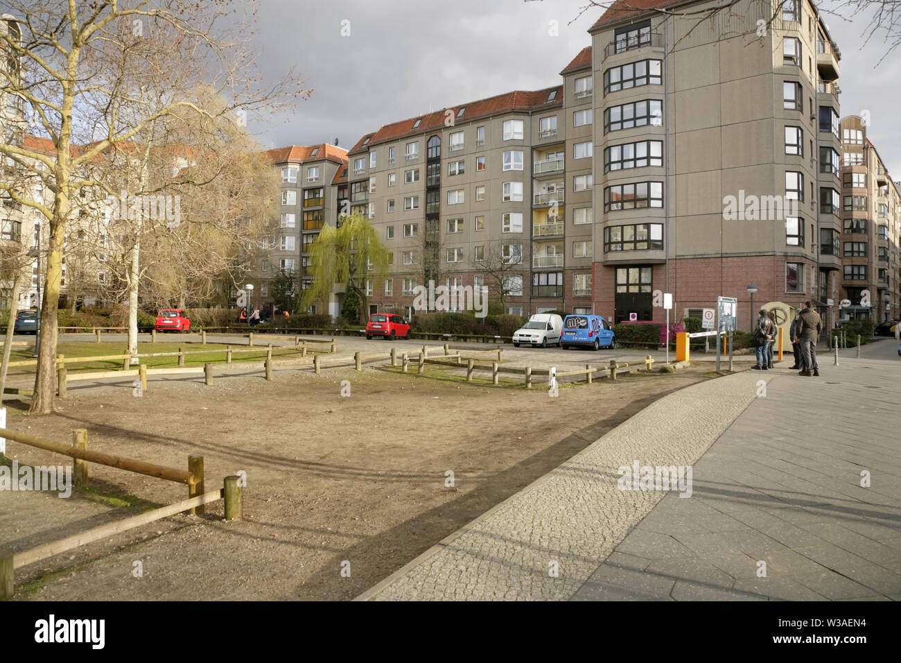 The site of Hitler's bunker at the corner of In Den Ministergarten and Gertrud-Kolmar-Strasse, Berlin, Germany Stock Photo