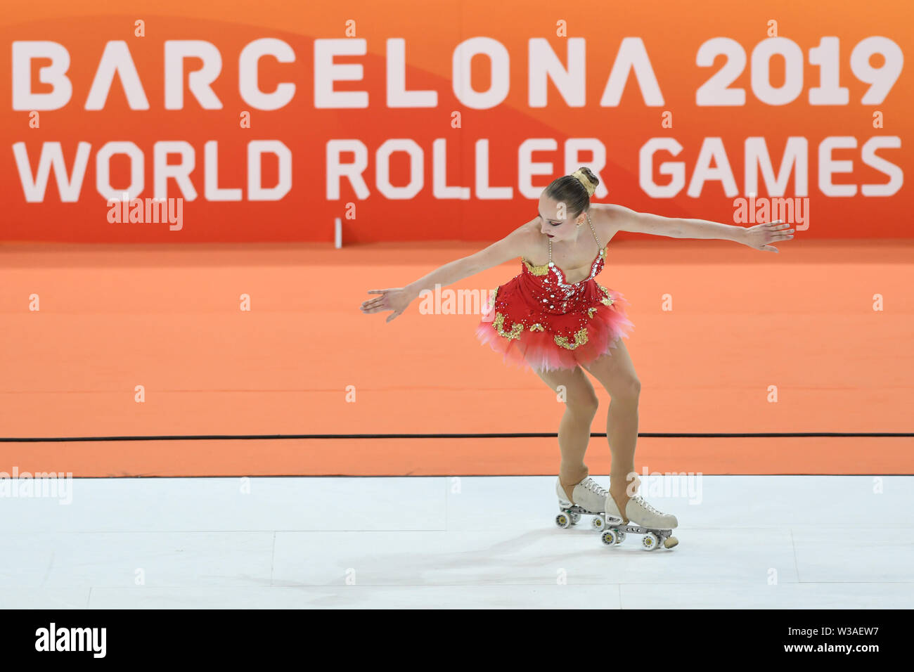 LETIZIA GHIROLDI from Italy, performing in Senior Ladies FreeSkating Long  Program, she classified in 2nd position. WORLD ROLLER GAMES 2019, at Palau  Sant Jordi, on July 13, 2019 Barcellona, Spain. Credit: Raniero