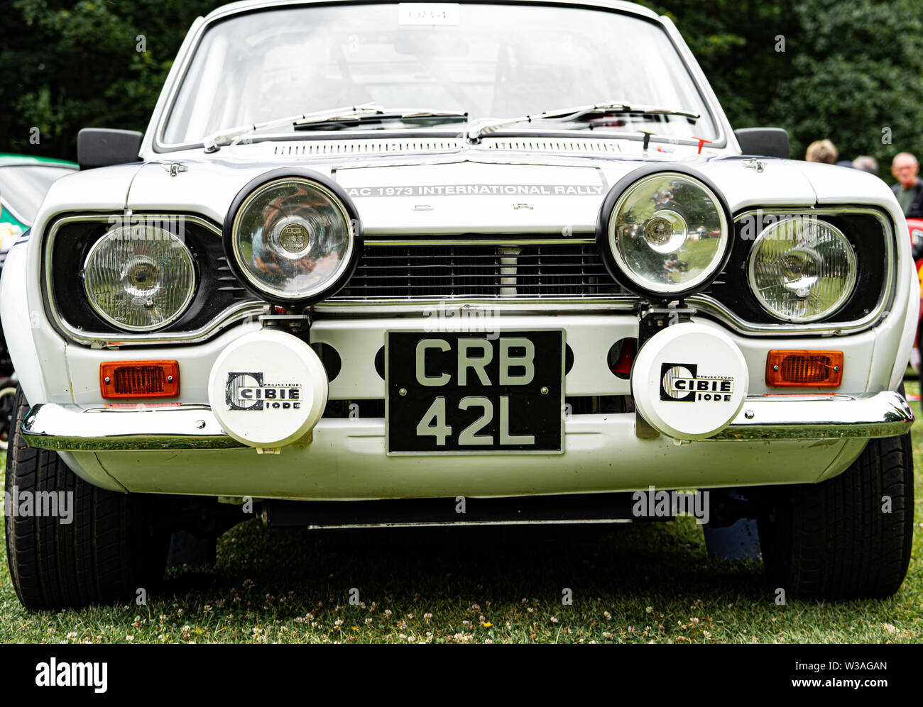 Ford Escort Mark 1 classic rally car at the Oakamoor Hill Climb, 13th July 2019, Oakamoor, Staffordshire, UK Stock Photo