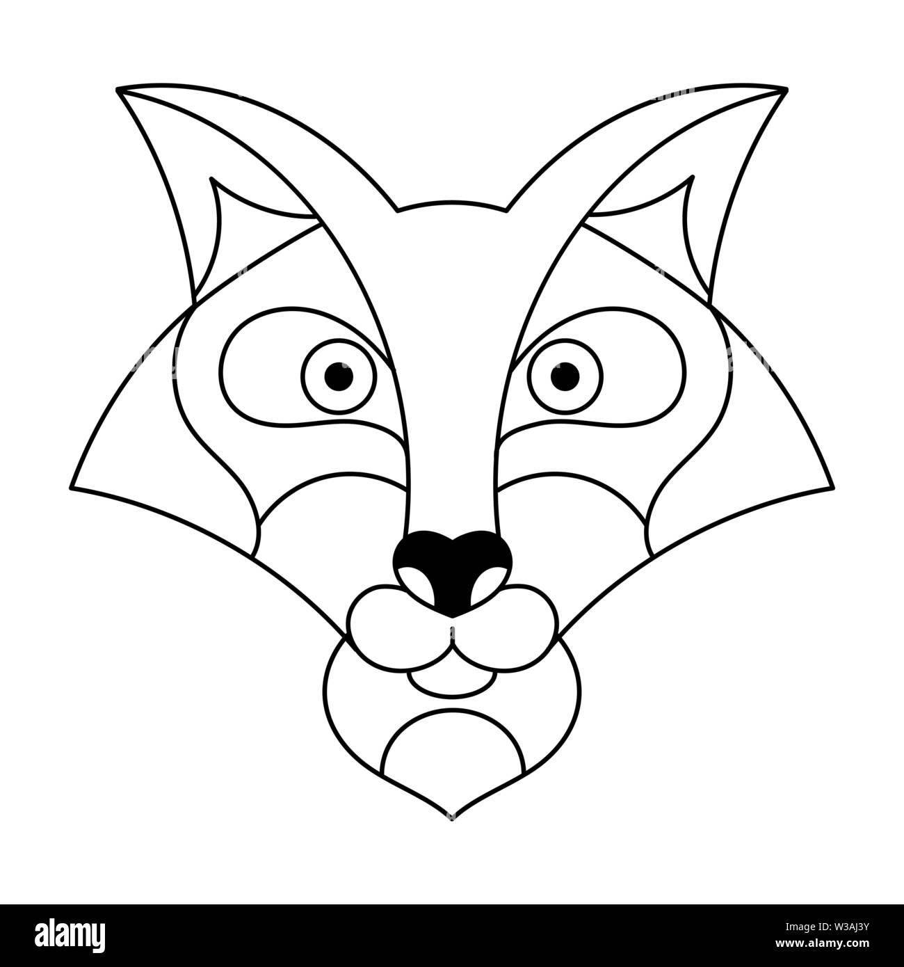 Fox Coloring Vector Illustration On White Background For Your Needs Stock Vector
