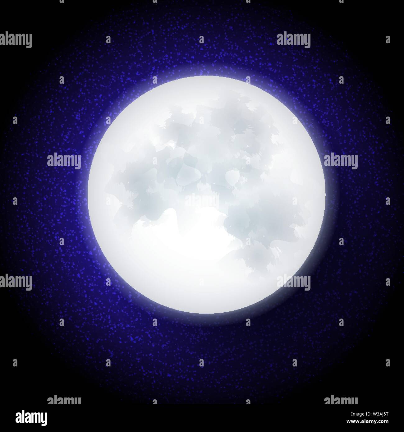 Moon in flat design style. Vector illustration Isolated Background For Your Needs Stock Vector