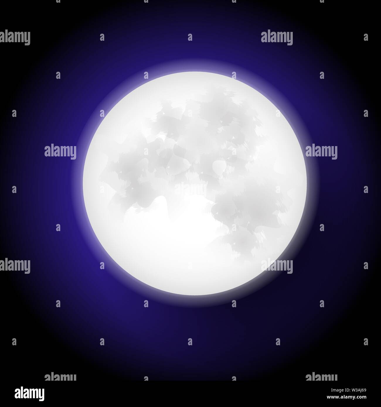 Moon in flat design style. Vector illustration Isolated Background For Your Needs Stock Vector