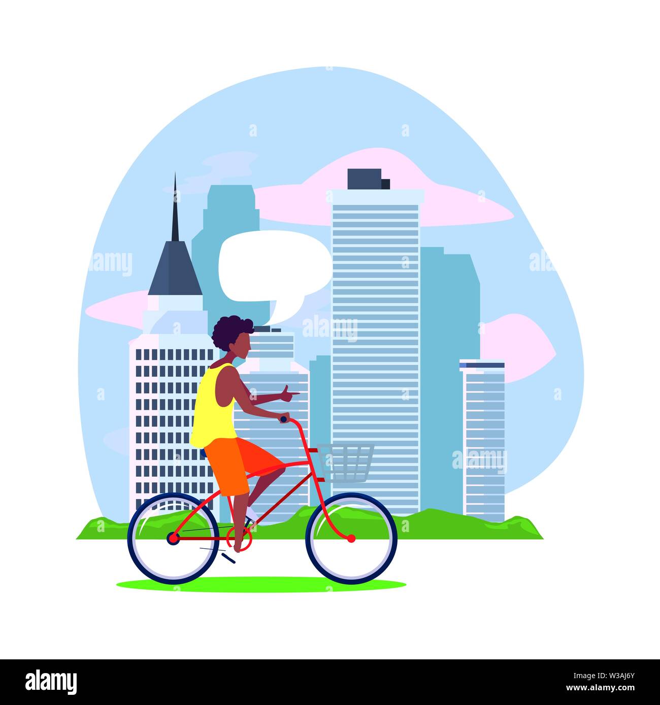 man riding the bicycle urban city vector illustration Stock Vector ...