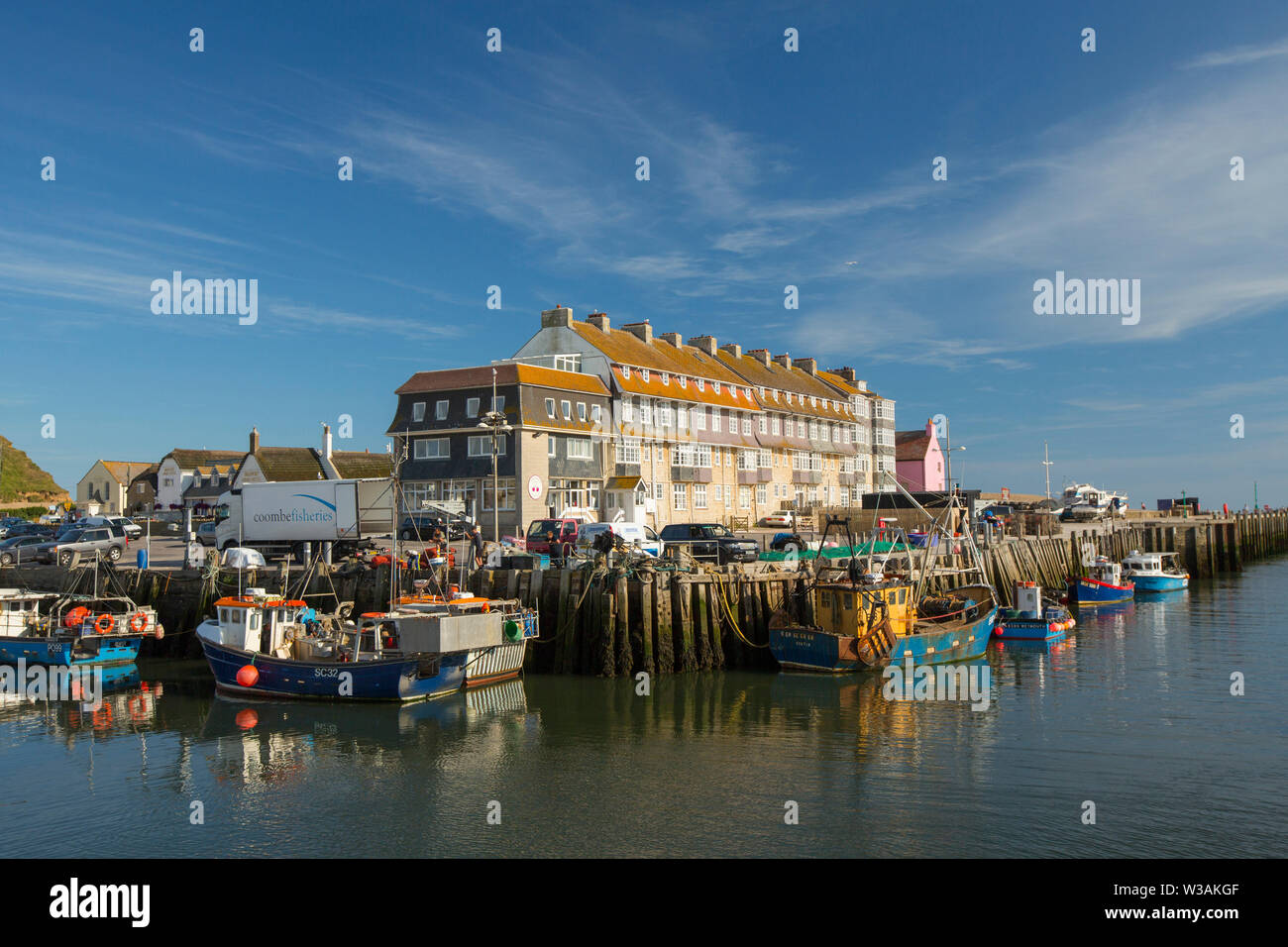 Fishing boats in West Bay harbour. Dorset England UK GB Stock Photo - Alamy