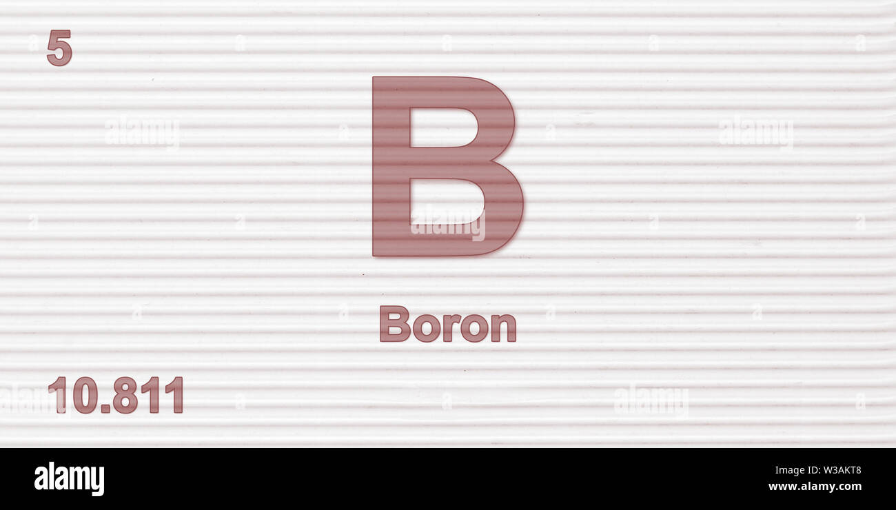 Boron chemical element atomic data and symbol illustration backdrop ...