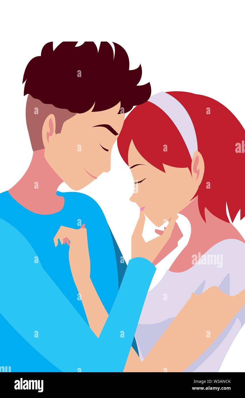 romantic couple hugging love image white background vector illustration ...