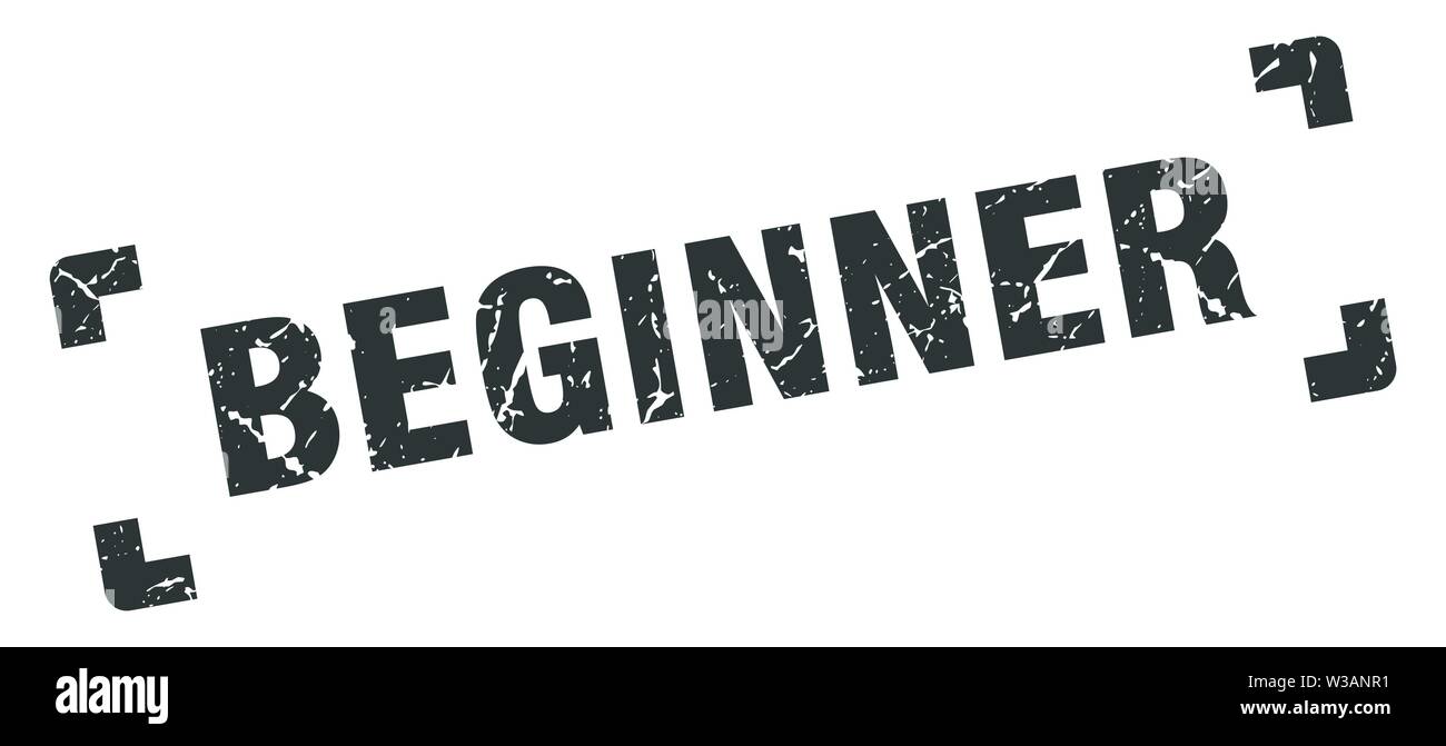 beginner stamp. beginner square grunge sign. beginner Stock Vector ...