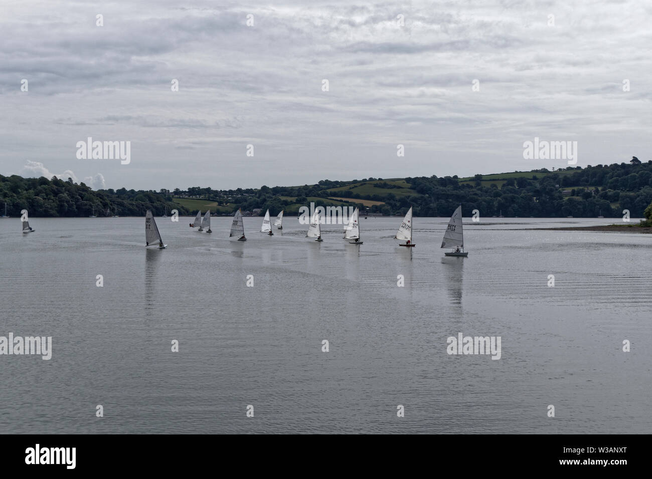 Sailing boats on the River Dart Stock Photo