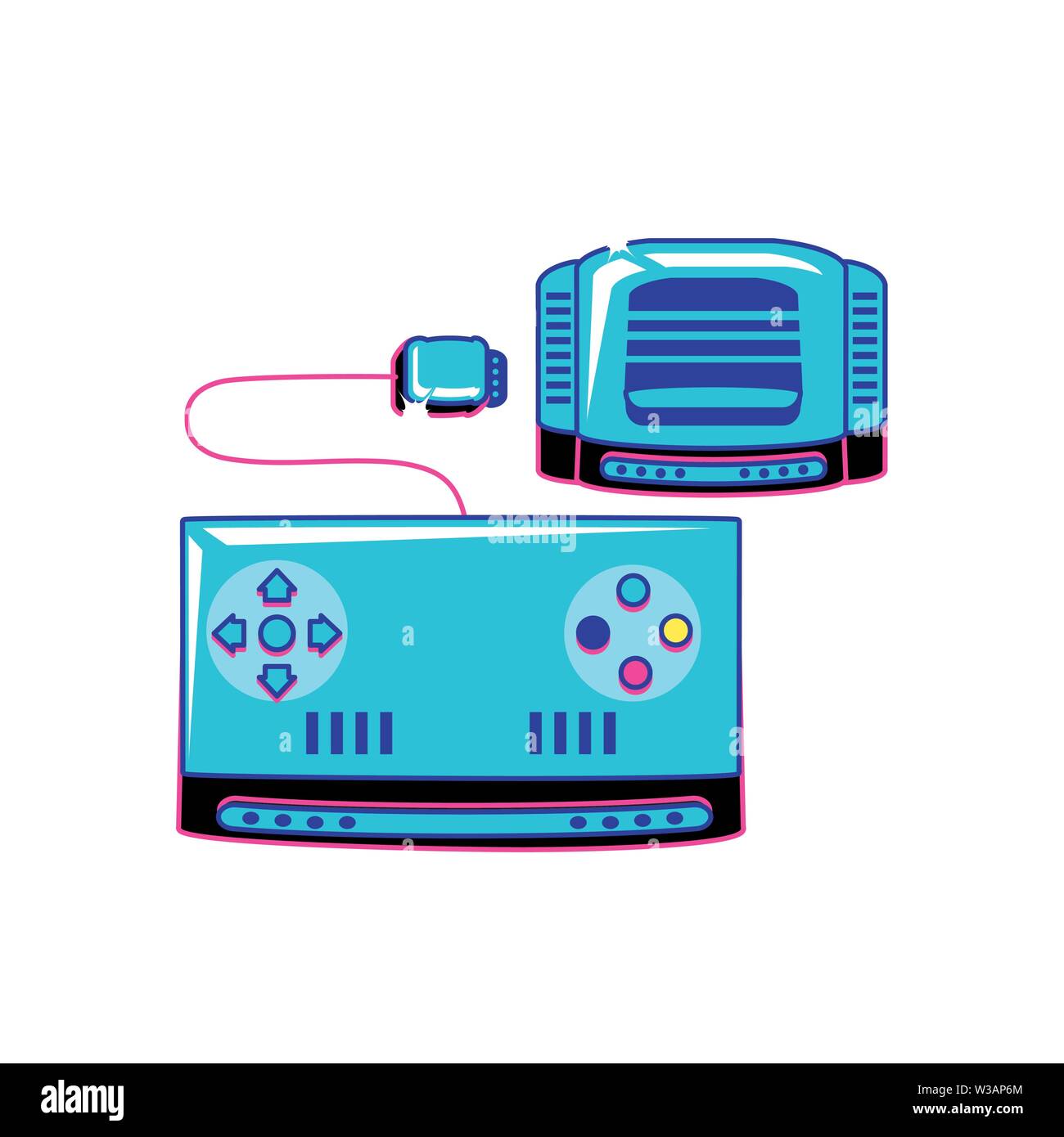 video game control retro with console vector illustration design Stock ...