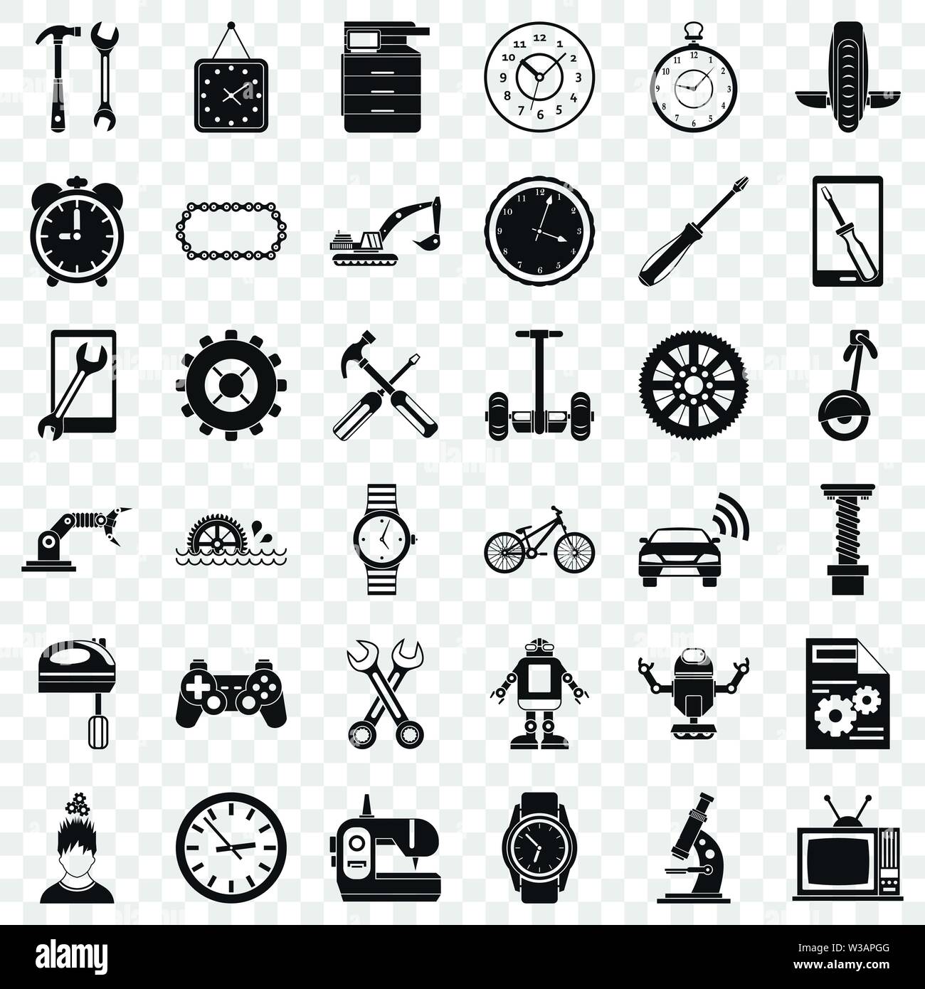 Auto repair icons set, simple style Stock Vector