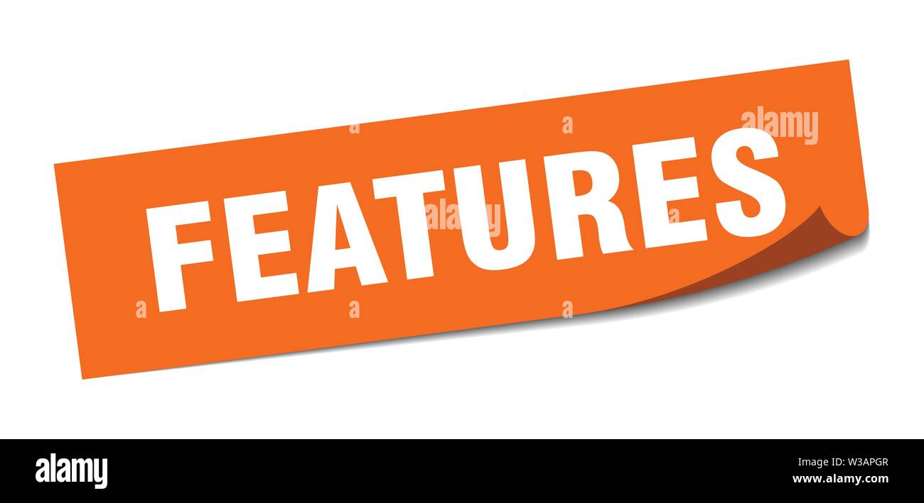 features sticker. features square isolated sign. features Stock Vector ...