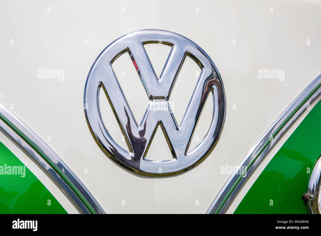 A Volkswagen campervan logo Stock Photo