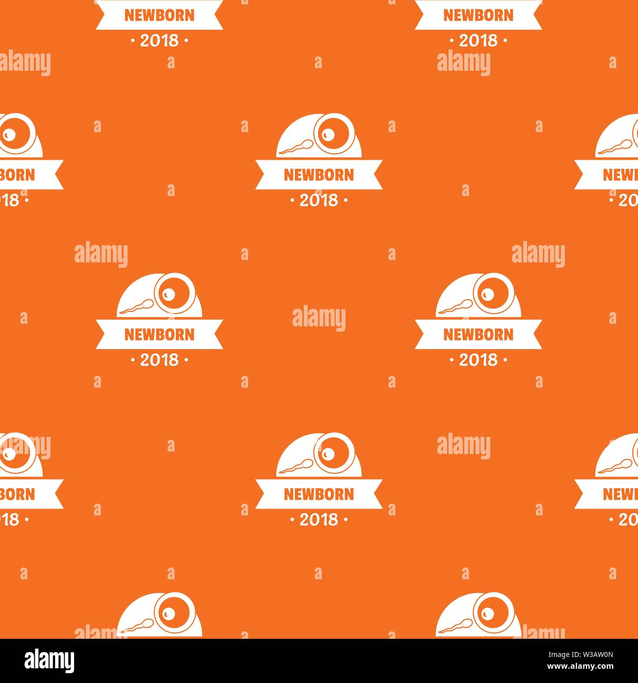 Newborn human pattern vector orange Stock Vector