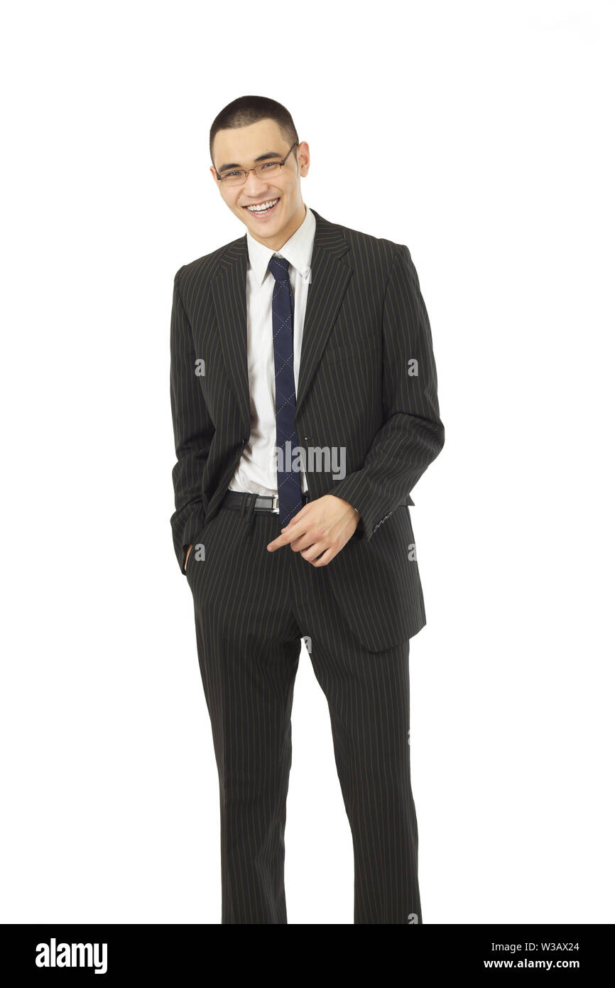 Young man in striped suit Cut Out Stock Images & Pictures - Alamy