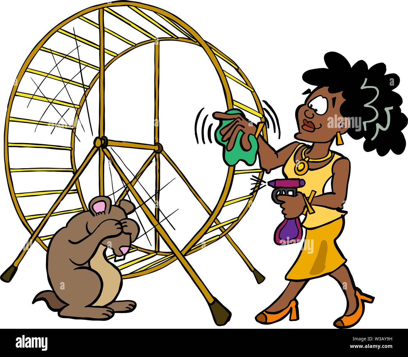 Hamster wheel woman Stock Vector Images Alamy