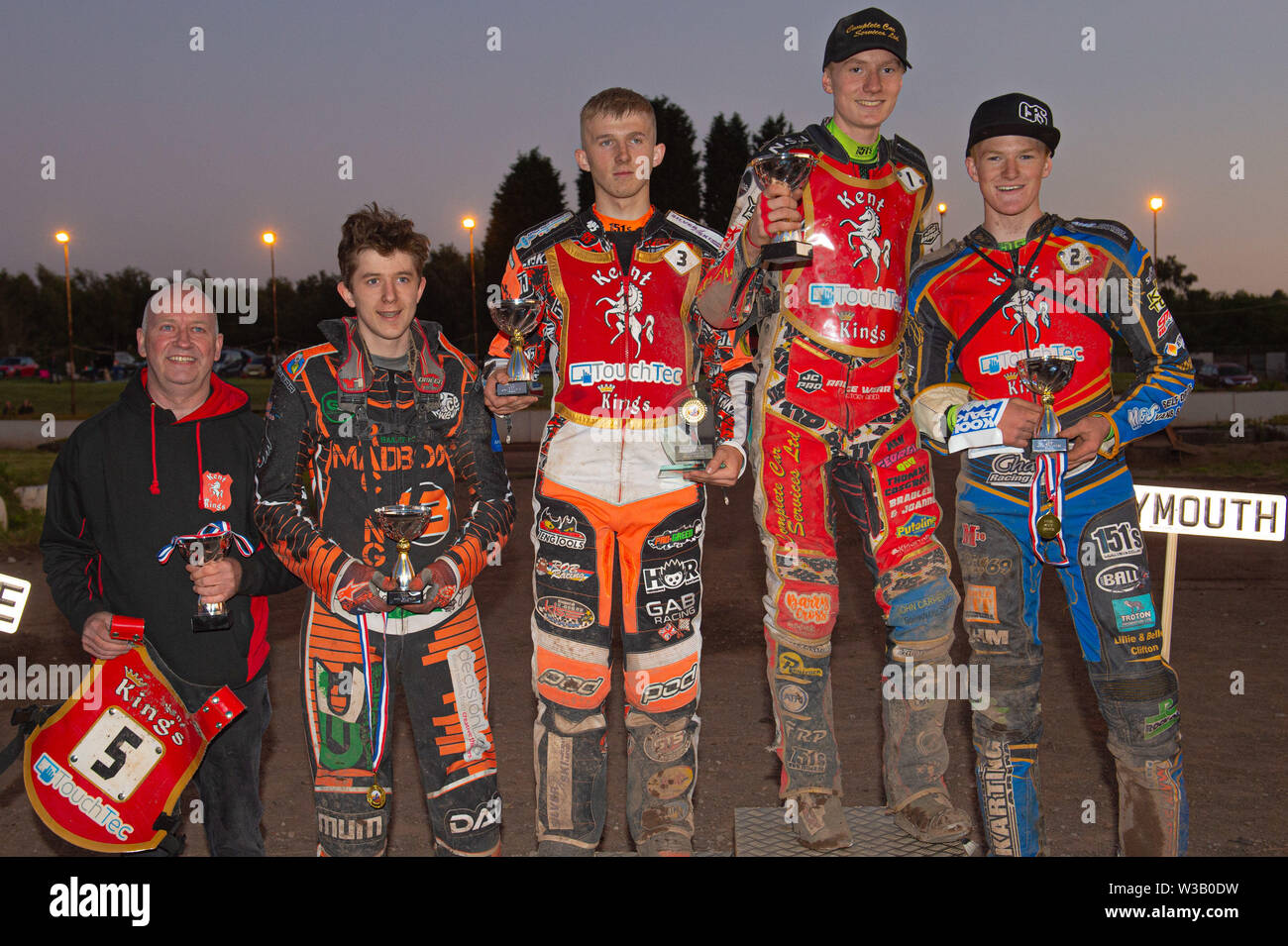 Loomer Rd, Newcastle Und, UK. 13th July, 2019. Stoke on Trent, 14th July 4th Place: Kent Kings during the National League 4 Team Championship at Stoke Speedway Stadium, Loomer Rd, Newcastle under Lyne on Saturday 13th July 2019. (Credit: Ian Charles | MI News) Credit: MI News & Sport /Alamy Live News Stock Photo
