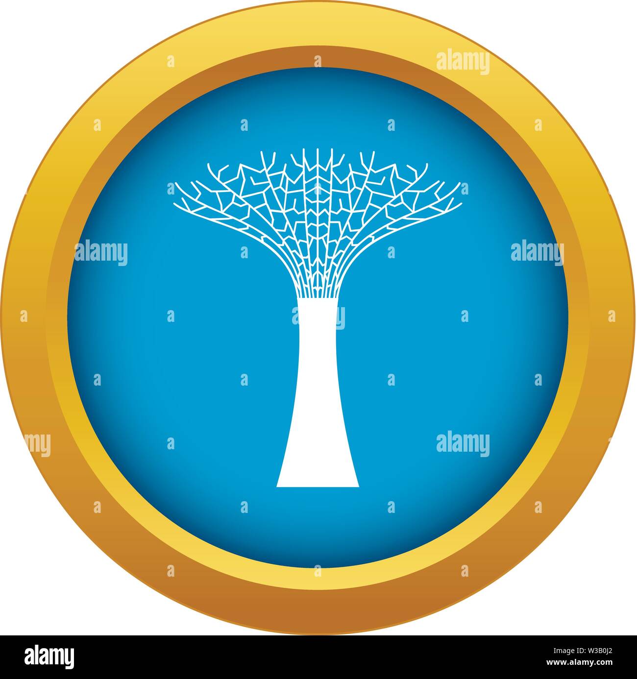 Singapore Supertree at the Gardens By The Bay icon blue vector isolated Stock Vector