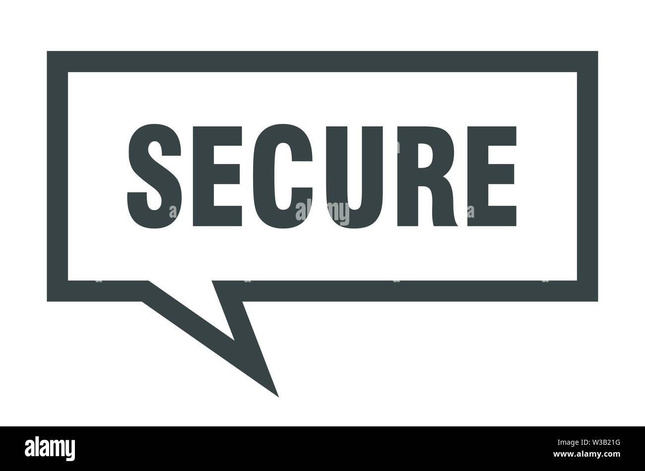 secure sign. secure square speech bubble. secure Stock Vector Image ...
