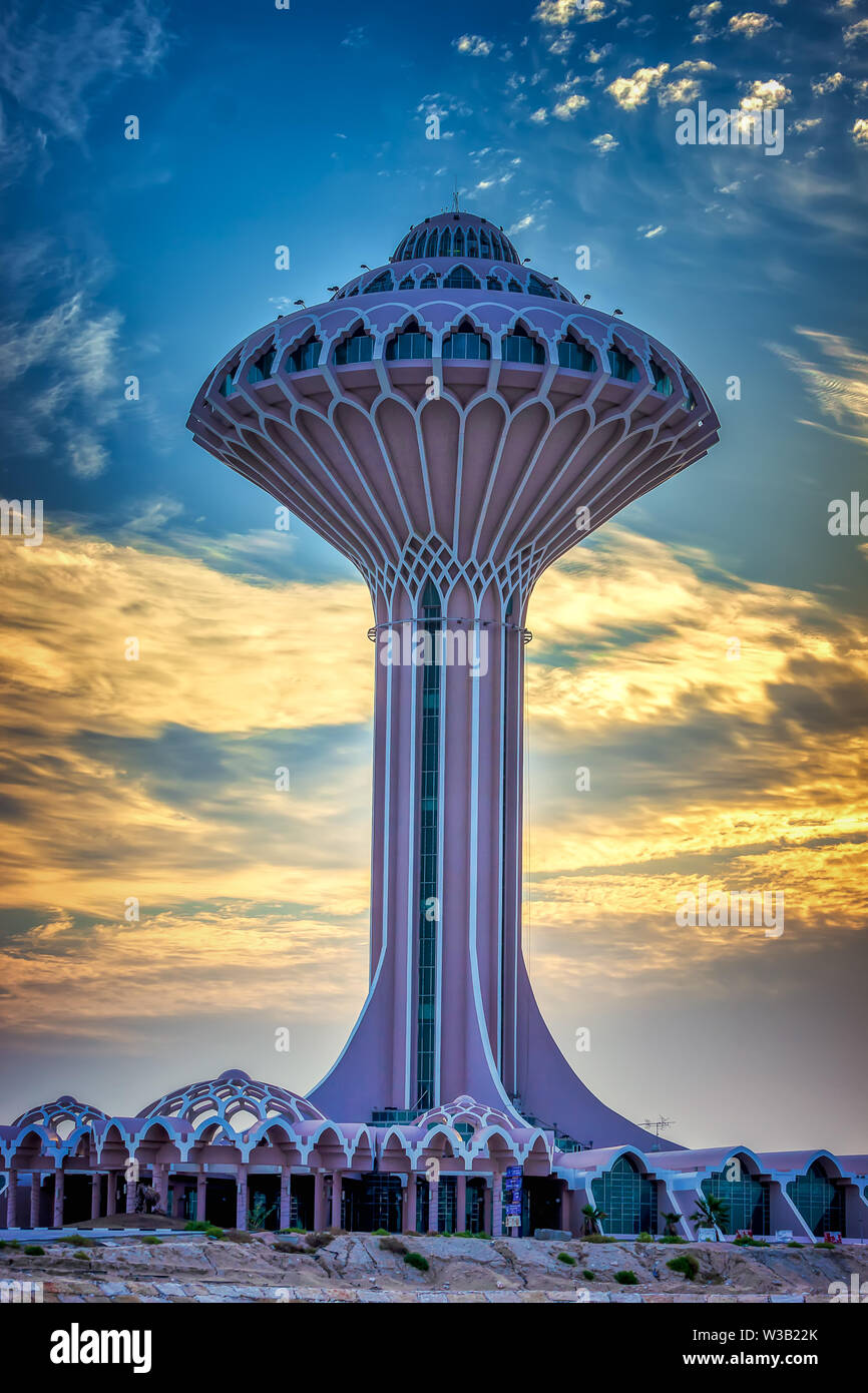 Beautiful Sunrise view at Dammam Al Khobar Corniche Saudi Arabia. Stock Photo