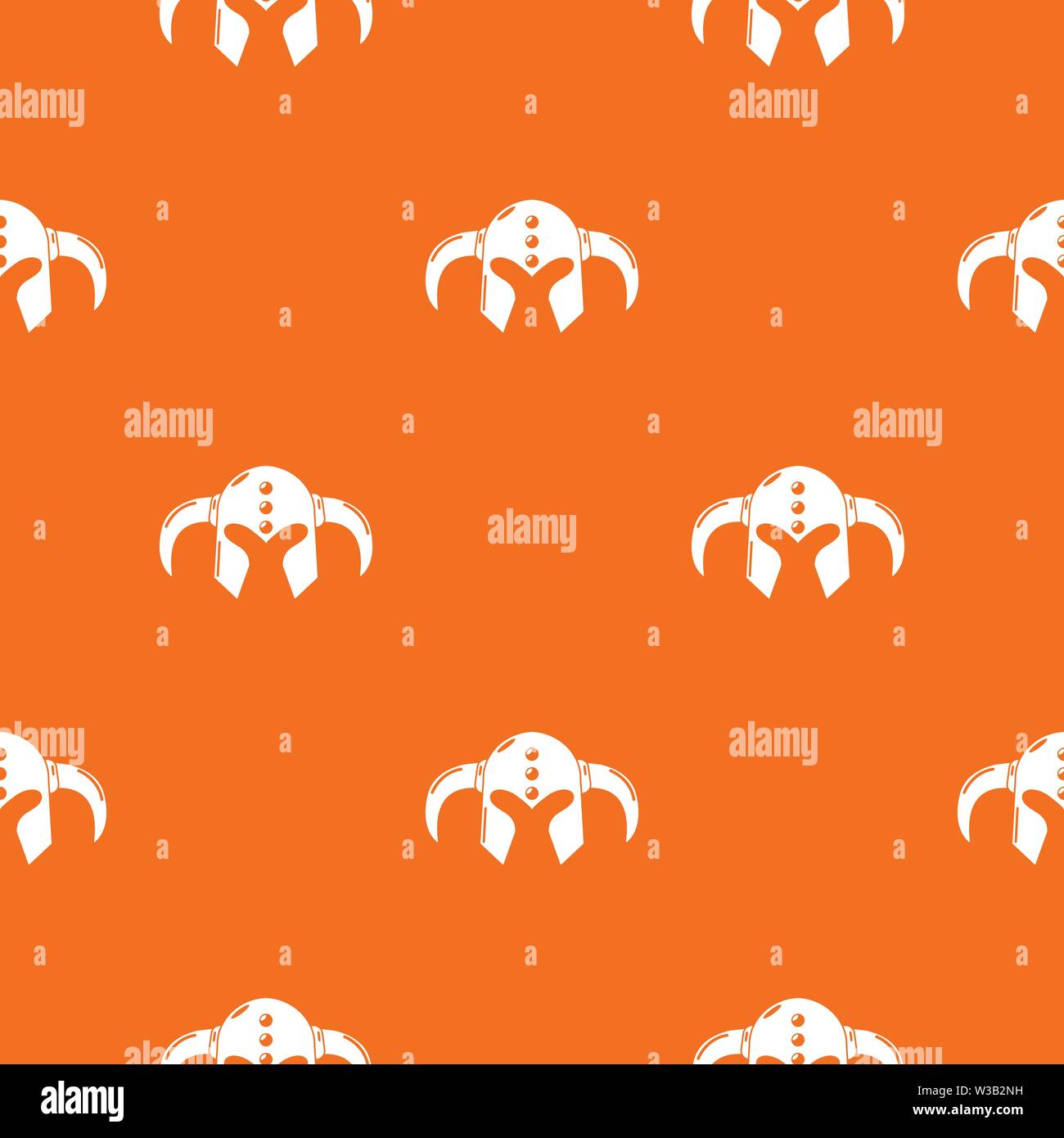 Viking helmet classic pattern vector orange Stock Vector