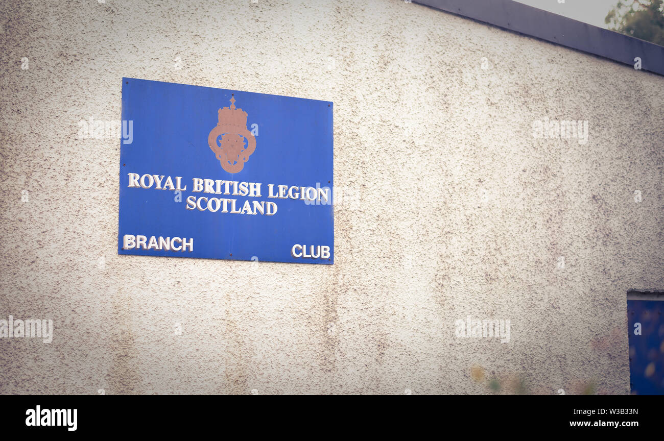 Dunkeld/Scotland - 7 July 2019: Royal British Legion sign Stock Photo