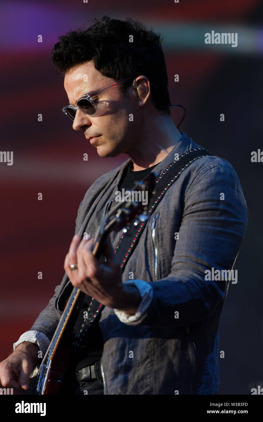 Swansea, UK. 13th July, 2019. Kelly Jones of the Stereophinics performs on stage. Re: Stereophonics live concert at the Singleton Park in Swansea, Wales, UK. Credit: ATHENA PICTURE AGENCY LTD/Alamy Live News Stock Photo