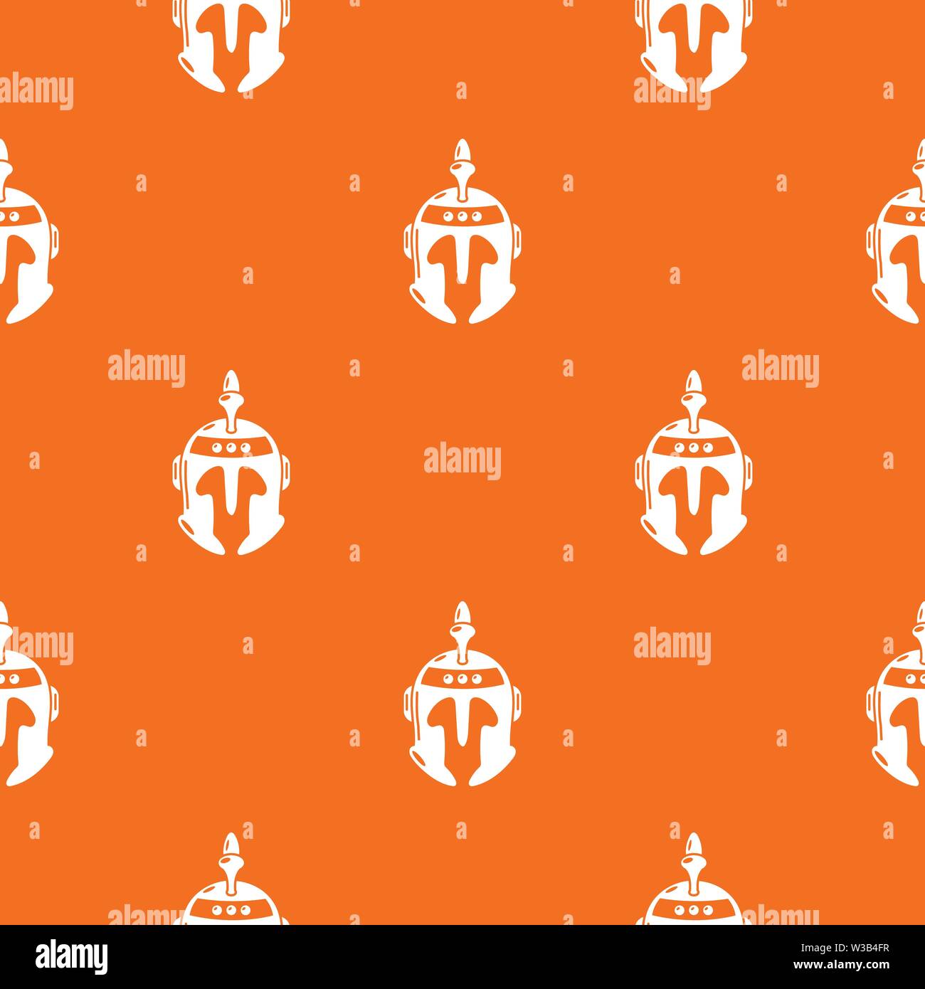 Knight helmet pattern vector orange Stock Vector