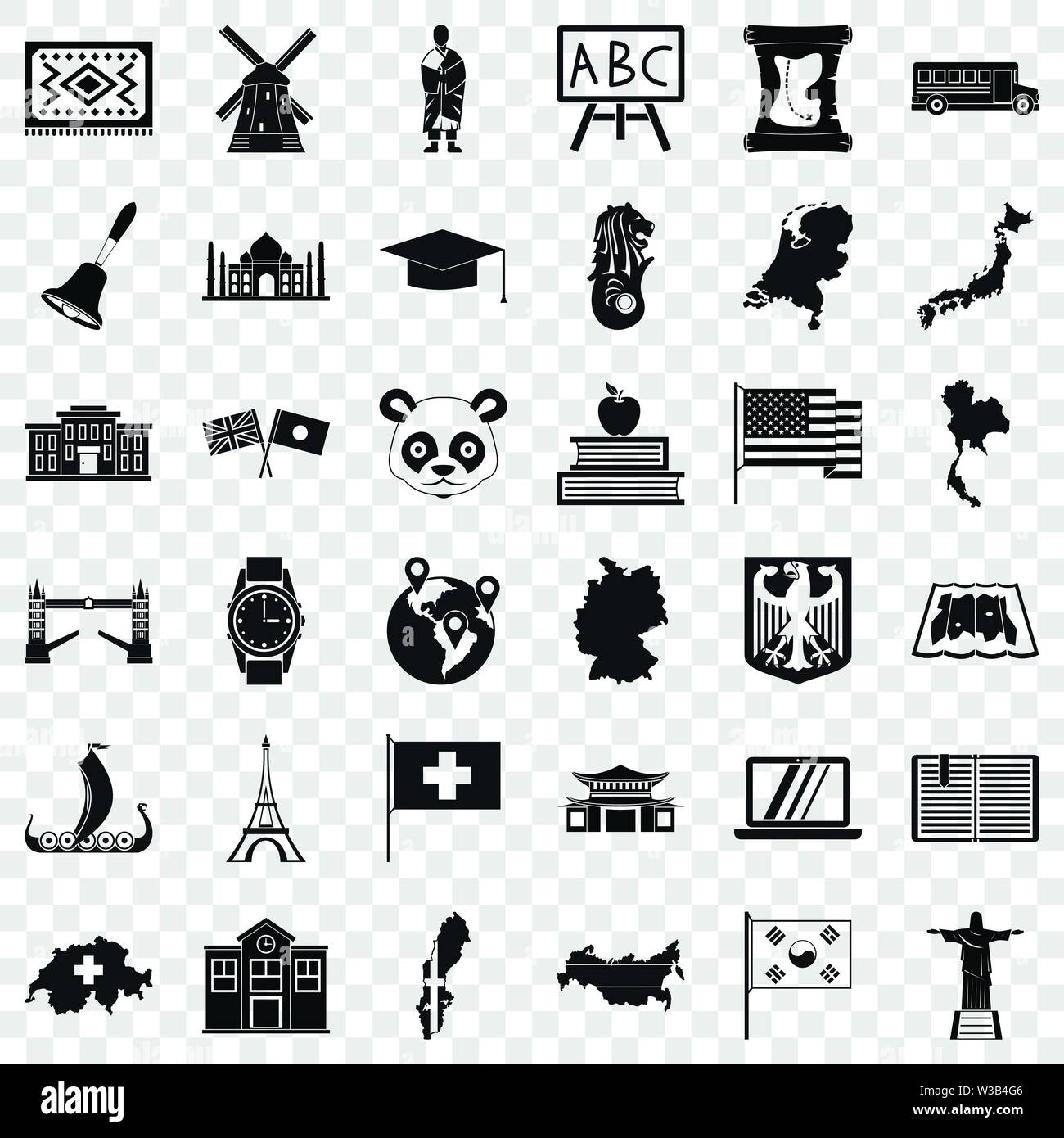 Navigation icons set, simple style Stock Vector Image & Art - Alamy