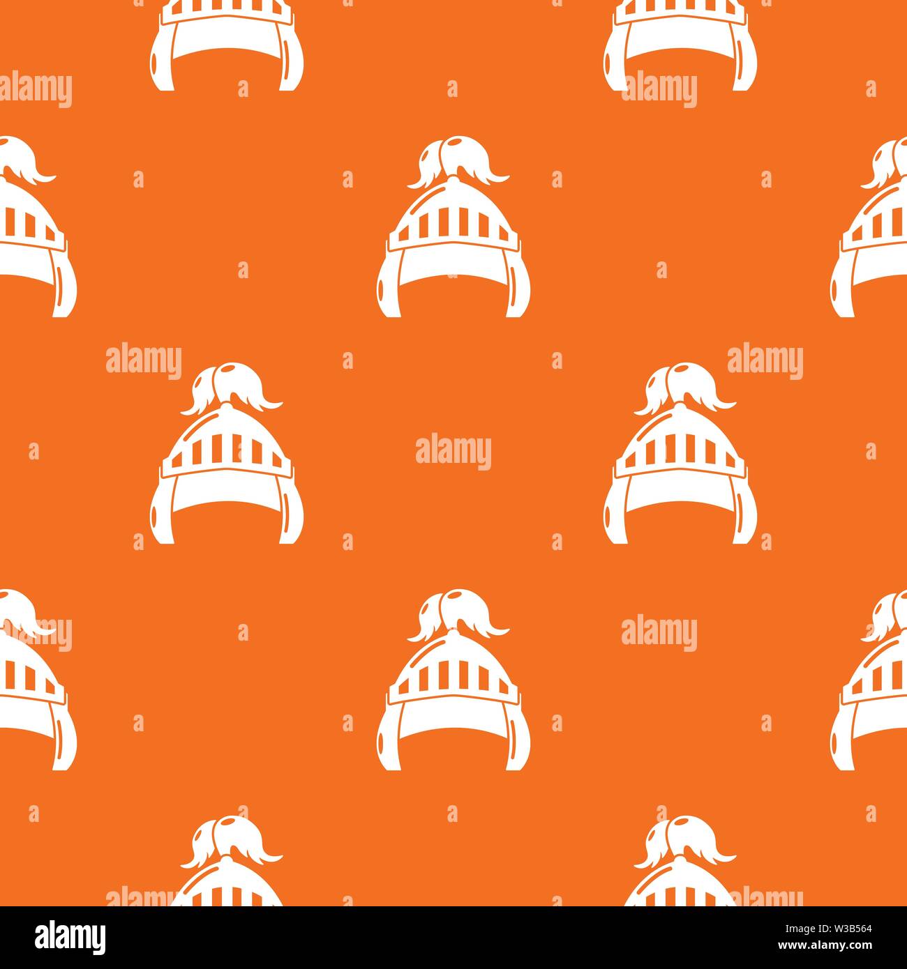 Knight helmet security pattern vector orange Stock Vector