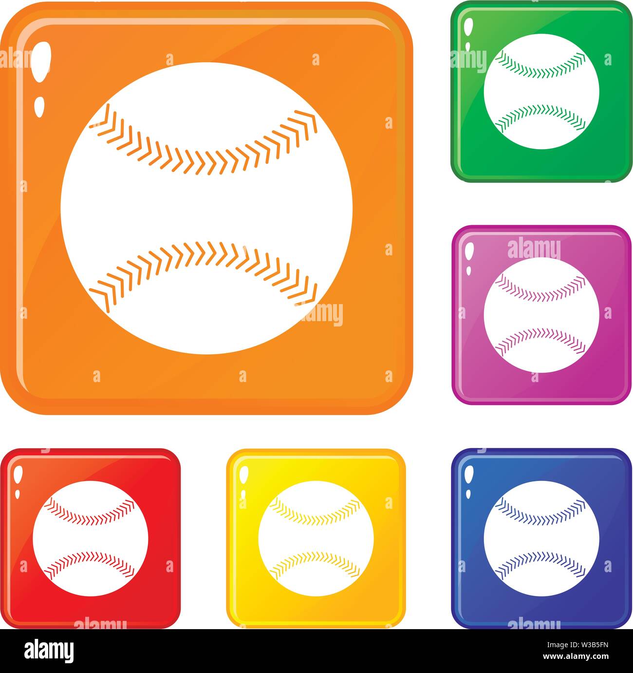 Baseball icons set vector color Stock Vector Image & Art - Alamy