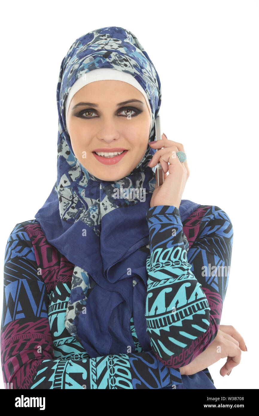 Arabian woman talking on a mobile phone Stock Photo