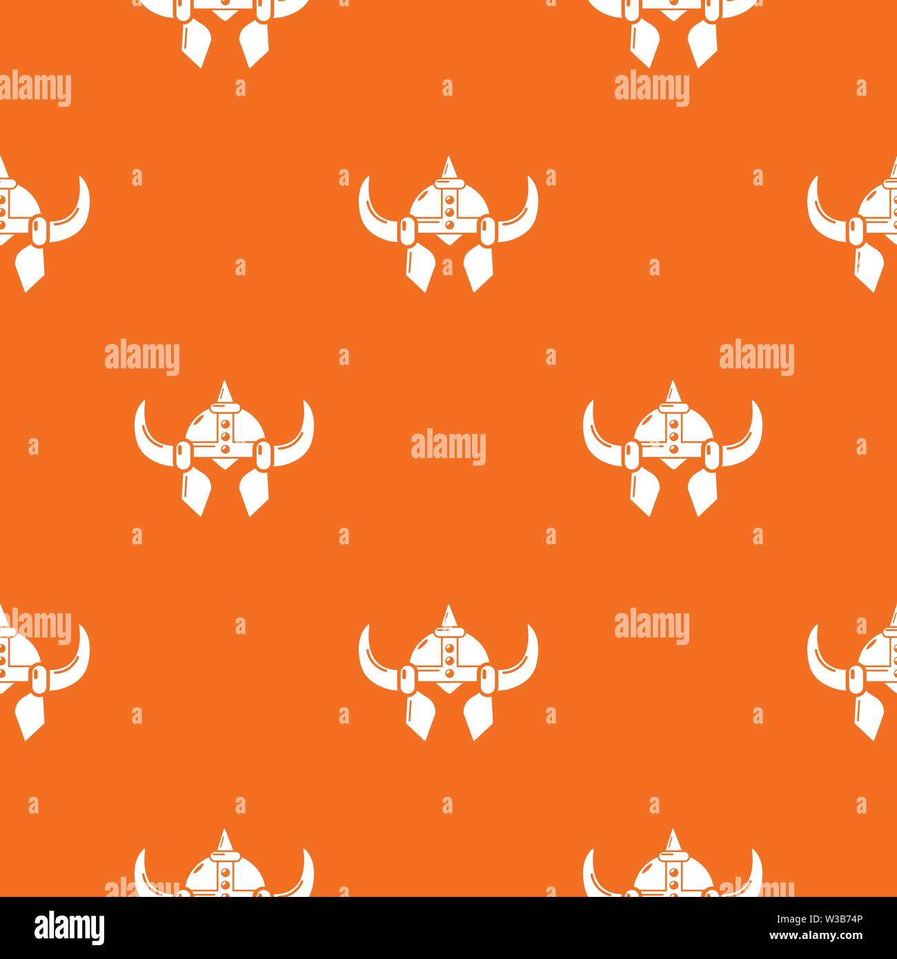 Viking helmet knight pattern vector orange Stock Vector