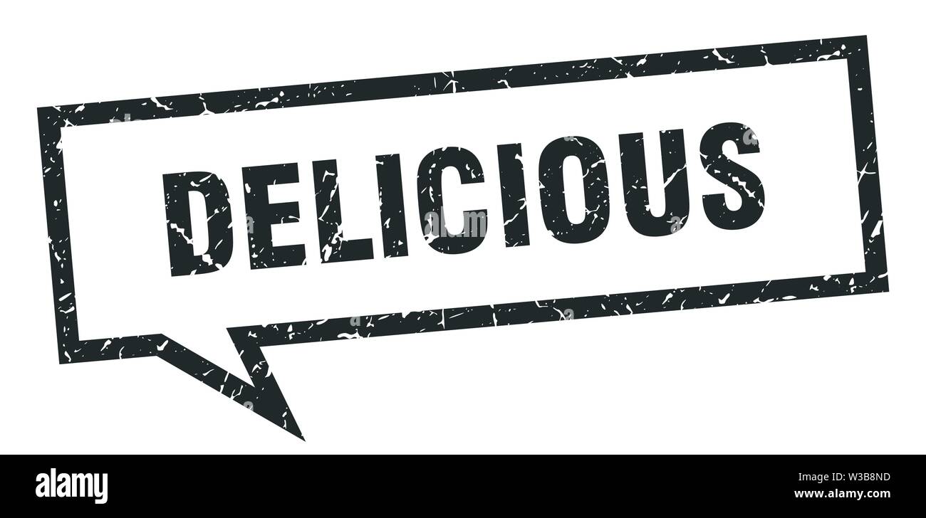 delicious sign. delicious square speech bubble. delicious Stock Vector ...