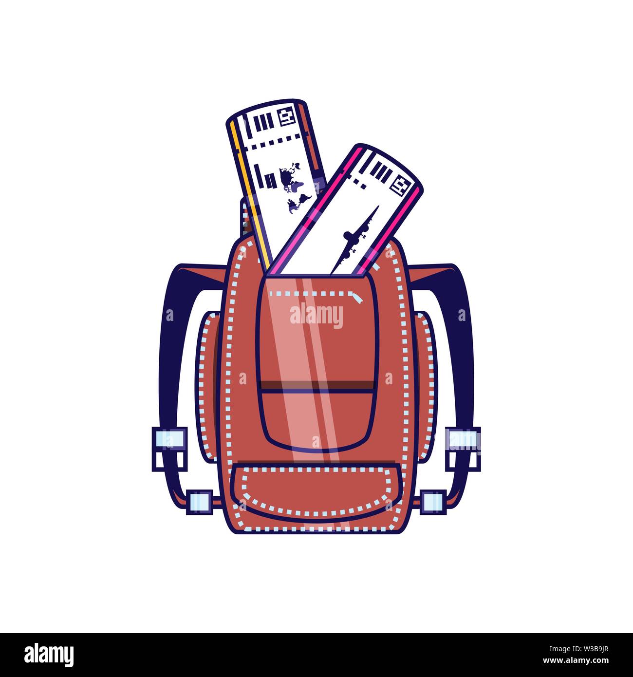 travelbag with ticket flight document vector illustration design Stock Vector Image & Art Alamy