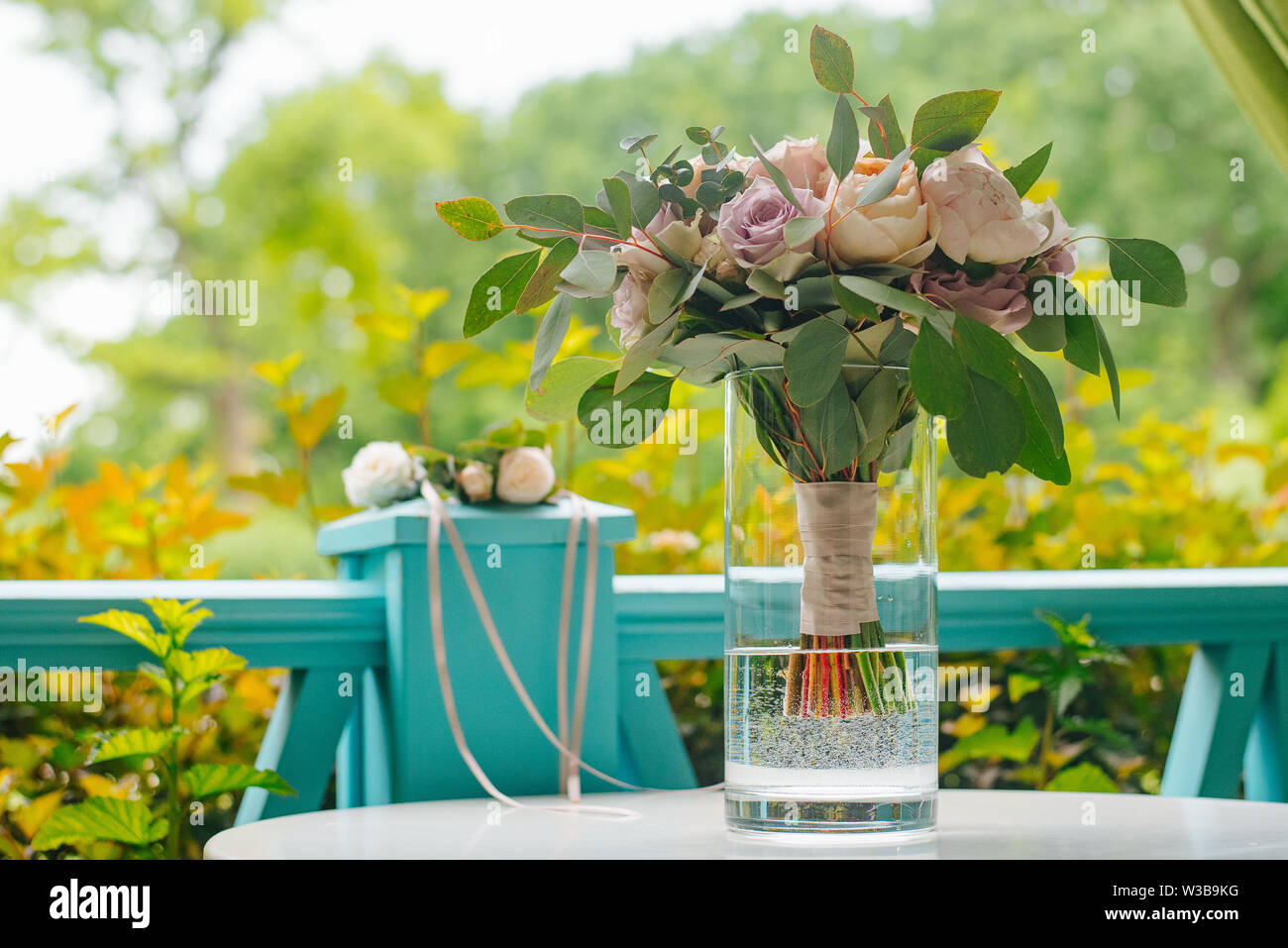 Wedding bouquet of flowers in vase Stock Photo Alamy