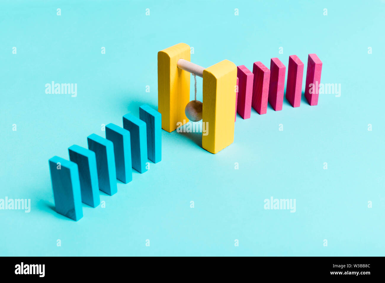 Concept of sexism, feminism, inequality of men and women of career growth, gender pay gap. Stock Photo