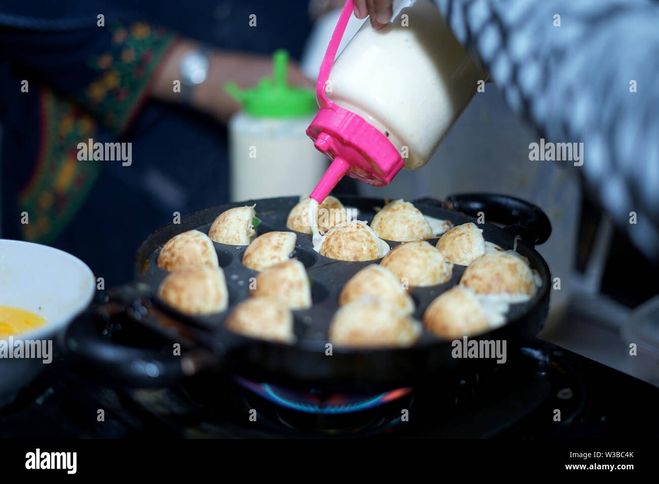 Japanese Traditional Takoyaki fastfood at Street food market Stock